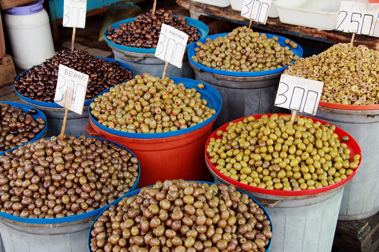 olives, meal, albania