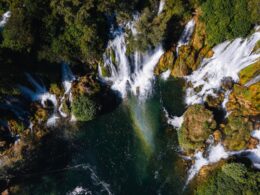 Bird's Eye View Of Falls During Daytime