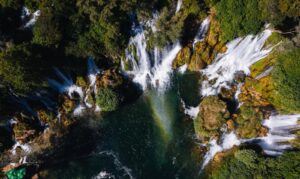 Bird's Eye View Of Falls During Daytime