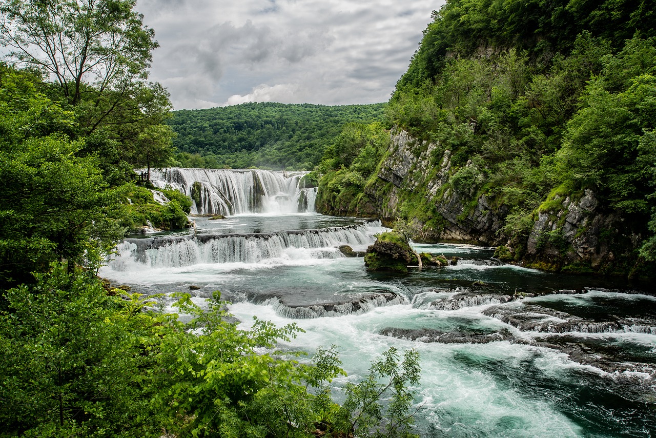 waterfall, river, nature