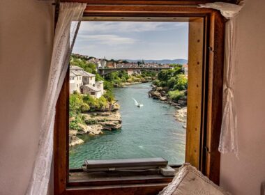 brown wooden framed glass window